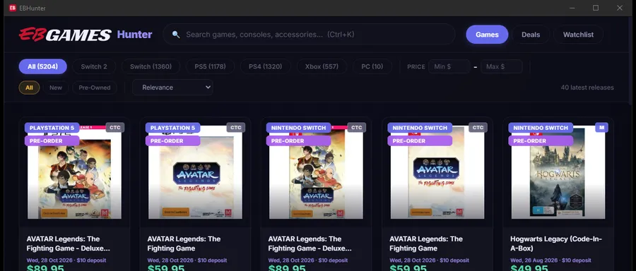 EBHunter - a cross-platform retail price-tracker desktop app